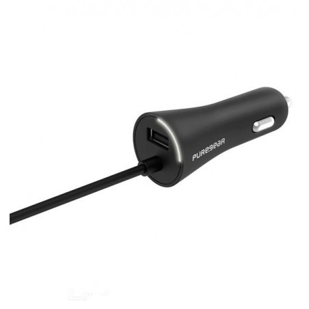Cargador para auto Pure Gear c/ cable 24W USB-A+C