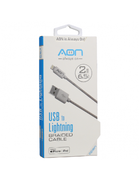 Cable AON USB a Lightning MFI 2m Blanco