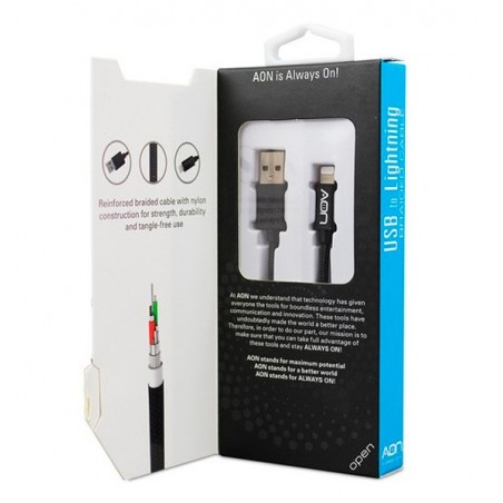 Cable USBA a Lightning MFI 2M Negro. Al mejor precio en el Paraguay