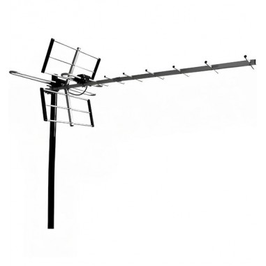 Antena Externa para TV Quanta QTKANTV600 Digital FM/VHF/UHF - Plata/Negro al mejor precio del Paraguay