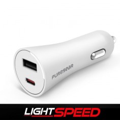 Cargador p/Auto PureGear 30W USB A-UBC White. Al mejor precio del Paraguay