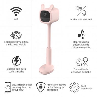 Cámara de Seguridad EZVIZ WiFi para Interior con Batería – Especial para Bebés – Full HD 2MP