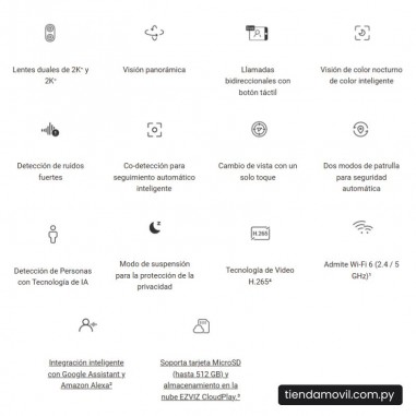 Cámara de Seguridad EZVIZ H7C Dual Cam WiFi – Interior 2K Panorámica