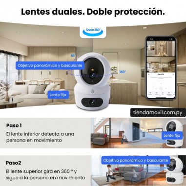 Cámara de Seguridad EZVIZ H7C Dual Cam WiFi – Interior 2K Panorámica