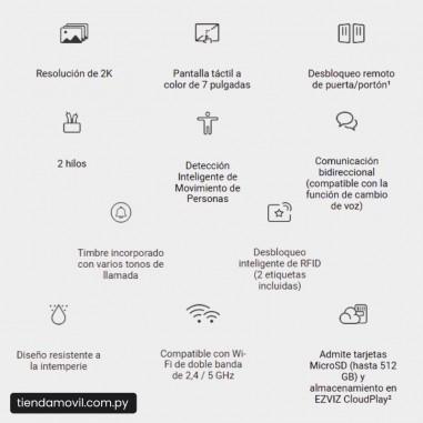 Videoportero Inteligente EZVIZ HP7 2K – Pantalla Táctil & WiFi