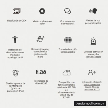Cámara de Seguridad EZVIZ H3C WiFi para Exterior – 2K+ (4MP)