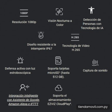 Cámara de Seguridad EZVIZ H3C WiFi para Exterior – Full HD 2MP (Lente 4 mm)