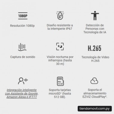 Cámara de Seguridad EZVIZ H3C WiFi para Exterior – Full HD 2MP (Lente 2.8 mm)