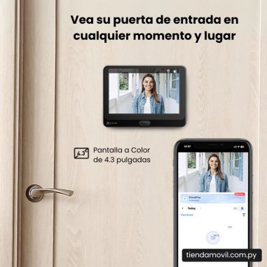 Timbre Inalámbrico Ezviz HP4 con Mirilla – Cámara 2MP, Pantalla Interior y Visión Nocturna