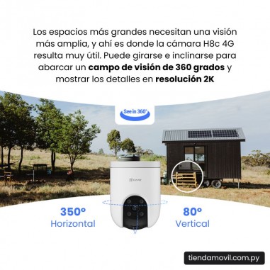 Cámara de Seguridad EZVIZ H8C 4G Exterior – 3MP – Movimiento Pan & Tilt