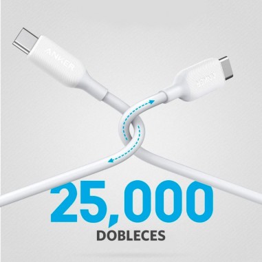 Cable Anker USB-C a USB-C 2.0 60W 1.8M Blanco