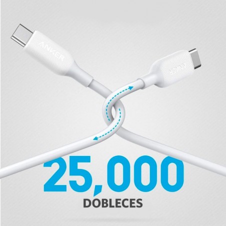 Cable Anker USB-C a USB-C 2.0 60W 1.8M Blanco