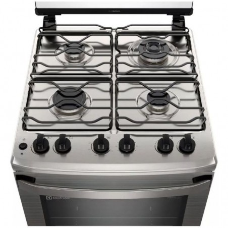 Cocina a Gas Electrolux 4 Hornallas 1 Horno 79L Gris