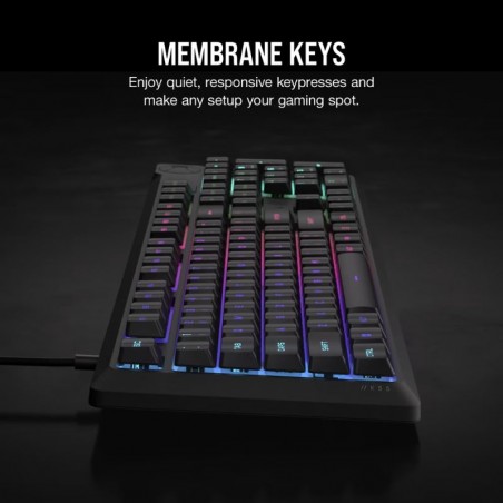 Teclado Gamer Corsair K55 Core RGB USB - Negro