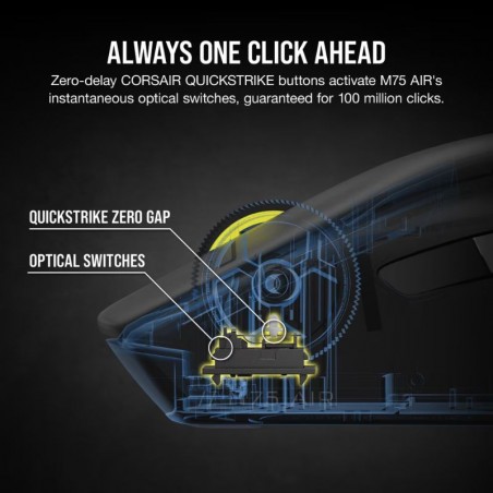 Mouse Gamer Corsair M75 Air Bluetooth - Negro