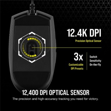 Mouse Gamer Corsair Katar Pro RGB USB - Negro