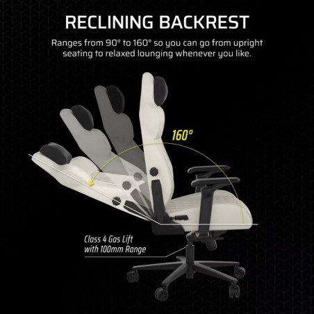 Silla Gamer Corsair TC500 Luxe - Frost