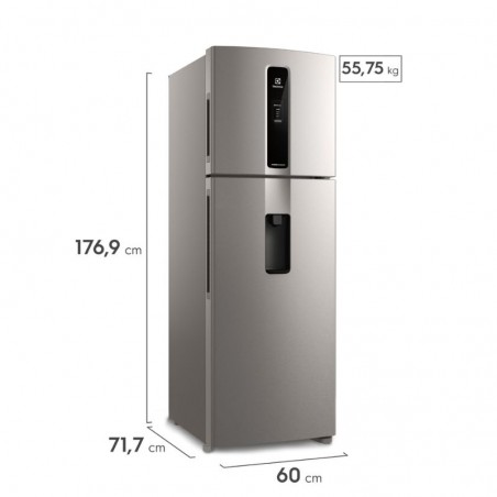 Heladera Electrolux F/S 408Lts Inverter 2 Puertas - Inox