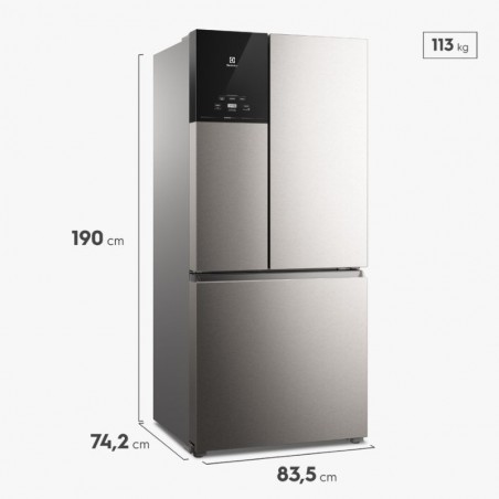 Heladera Electrolux F/S 538Lts Inverter Multidoor - Inox