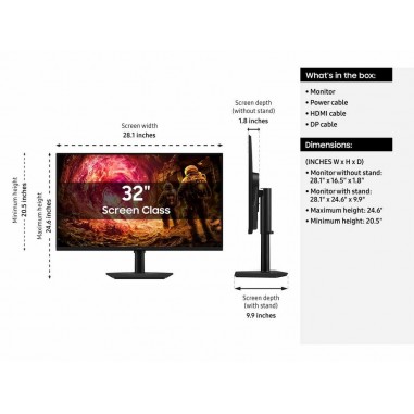 Monitor Gamer Samsung Odyssey G5 32" QHD, 180Hz, Plano, VA, AMD FreeSync