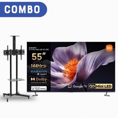 Combo Tv Xiaomi S Pro QD-Mini Led 55´´ 2026/144HZ/4K/GoogleTv + Soporte TV De Pie Kolke 30´ - 70´ 40Kg