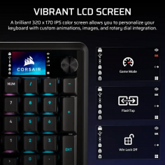 Teclado Gamer Corsair Vanguard Pro 96 – Switches magnéticos, pantalla LCD 2