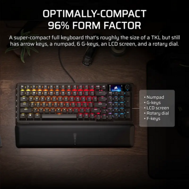 Teclado Gamer Corsair Vanguard 96 – Switches MLX, diseño compacto