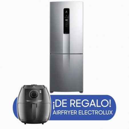 Heladera Electrolux F/S 488Lts Inverter Freezer Abajo  - Inox