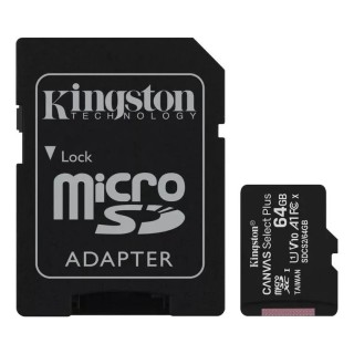 Memoria MicroSD Kingston Canvas 64GB – Velocidad de hasta 100MB/s
