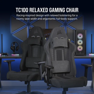 Silla Gamer Corsair TC100 Relaxed - Negro/Gris