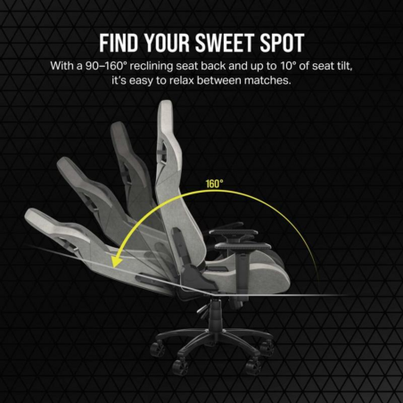 Silla Gamer Corsair T3 Rush - Gris/Blanca