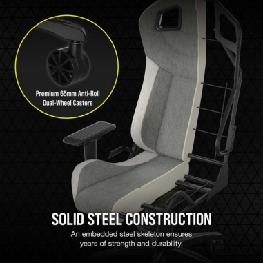 Silla Gamer Corsair T3 Rush - Gris/Blanca