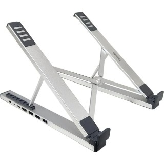 Soporte Quanta QTSNT17 7 en 1 para Notebook/Tablet - Ajustable, Base Ventilada con HUB