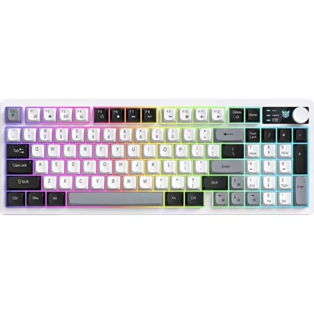 Teclado Gamer Onikuma MT902 96% RGB Inalámbrico - White (Inglés)