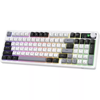 Teclado Gamer Onikuma MT902 96% RGB Inalámbrico - White (Inglés)