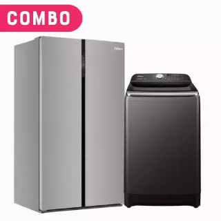 Combo Oster Heladera Side By Side 623L F/S Inverter + Lavarropas Carga Superior 16Kg Inverter