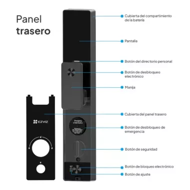 Cerradura Inteligente EZVIZ DL50FVS – Reconocimiento Facial 3D, Huella, WiFi, Bluetooth y Cámara