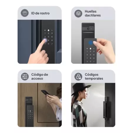 Cerradura Inteligente EZVIZ DL50FVS – Reconocimiento Facial 3D, Huella, WiFi, Bluetooth y Cámara