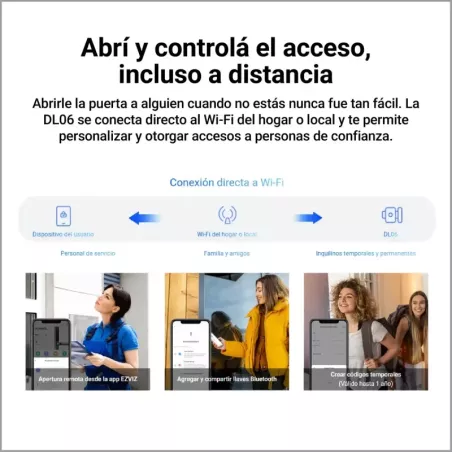 Cerradura Inteligente EZVIZ DL06 – Huella Digital, Contraseña, Tarjeta, WiFi y Bluetooth