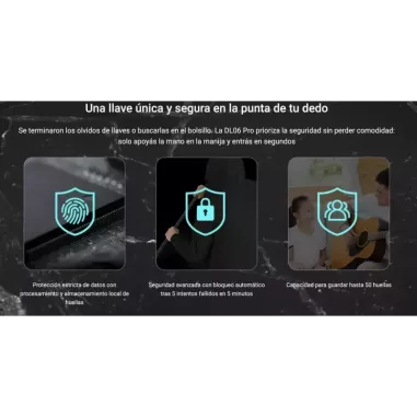 Cerradura Inteligente EZVIZ DL06 – Huella Digital, Contraseña, Tarjeta, WiFi y Bluetooth