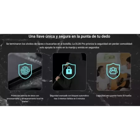 Cerradura Inteligente EZVIZ DL06 – Huella Digital, Contraseña, Tarjeta, WiFi y Bluetooth