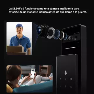 Cerradura Inteligente EZVIZ DL50FVS – Reconocimiento Facial 3D, Huella, WiFi, Bluetooth y Cámara 2