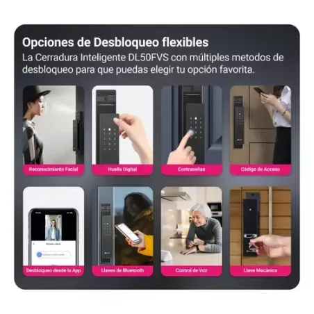 Cerradura Inteligente EZVIZ DL50FVS – Reconocimiento Facial 3D, Huella, WiFi, Bluetooth y Cámara