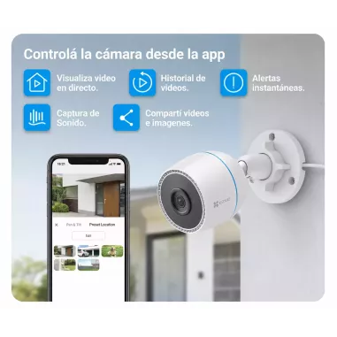 Cámara EZVIZ H3C – Full HD, Exterior, Visión Nocturna y Detección Inteligente de Personas