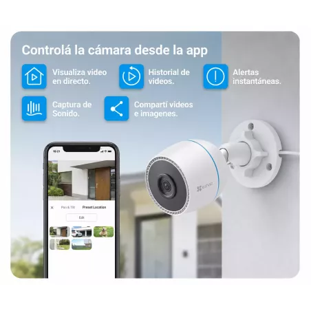Cámara EZVIZ H3C – Full HD, Exterior, Visión Nocturna y Detección Inteligente de Personas