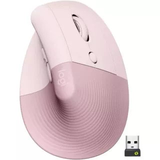 Mouse Logitech Lift Vertical - Ergonómico, Inalámbrico - Rosa