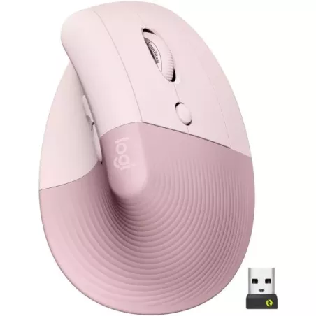 Mouse Logitech Lift Vertical - Ergonómico, Inalámbrico - Rosa