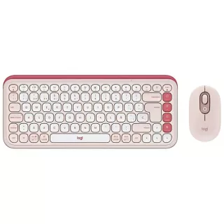 Teclado + Mouse Logitech Pop Icon Wireless - Rosa