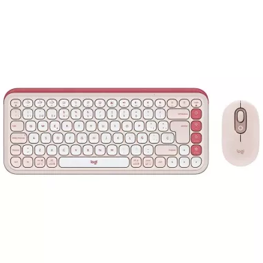 Teclado + Mouse Logitech Pop Icon Wireless - Rosa