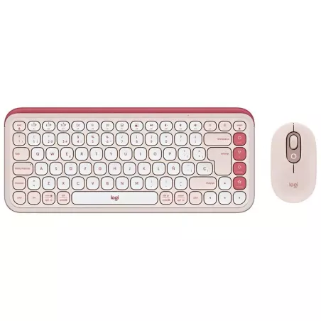 Teclado + Mouse Logitech Pop Icon Wireless - Rosa